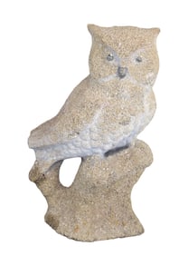 Cast stone garden owl