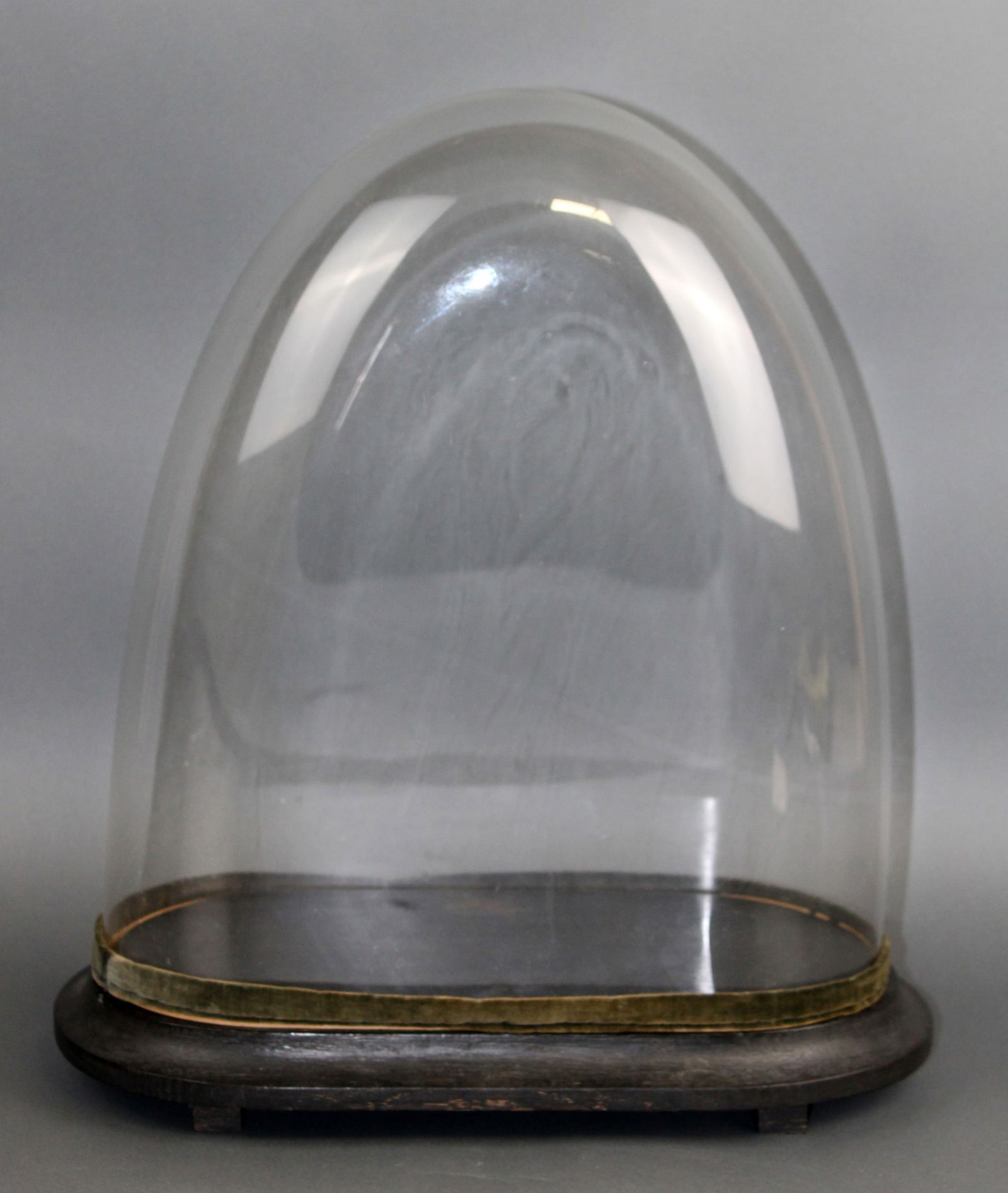 Antique glass dome on ebonized wooden stand (1 of 7)