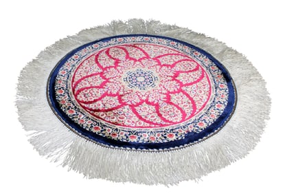 Persian Tabriz silk round rug