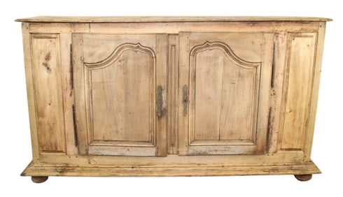 Oversize French Provincial sideboard in natural walnut with 2 doors