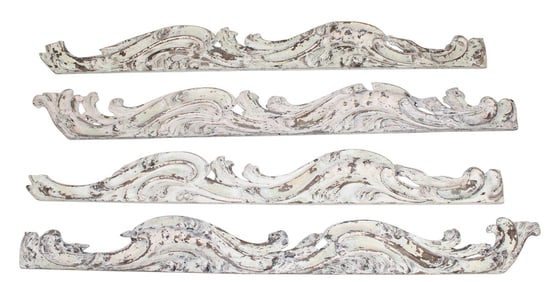 Lot of 4 Italian carved and painted architectural fragments