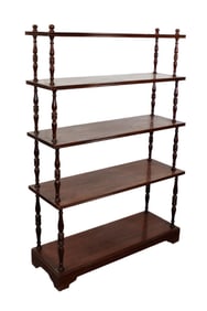 French Louis Philippe style etagere open bookshelf in mahogany