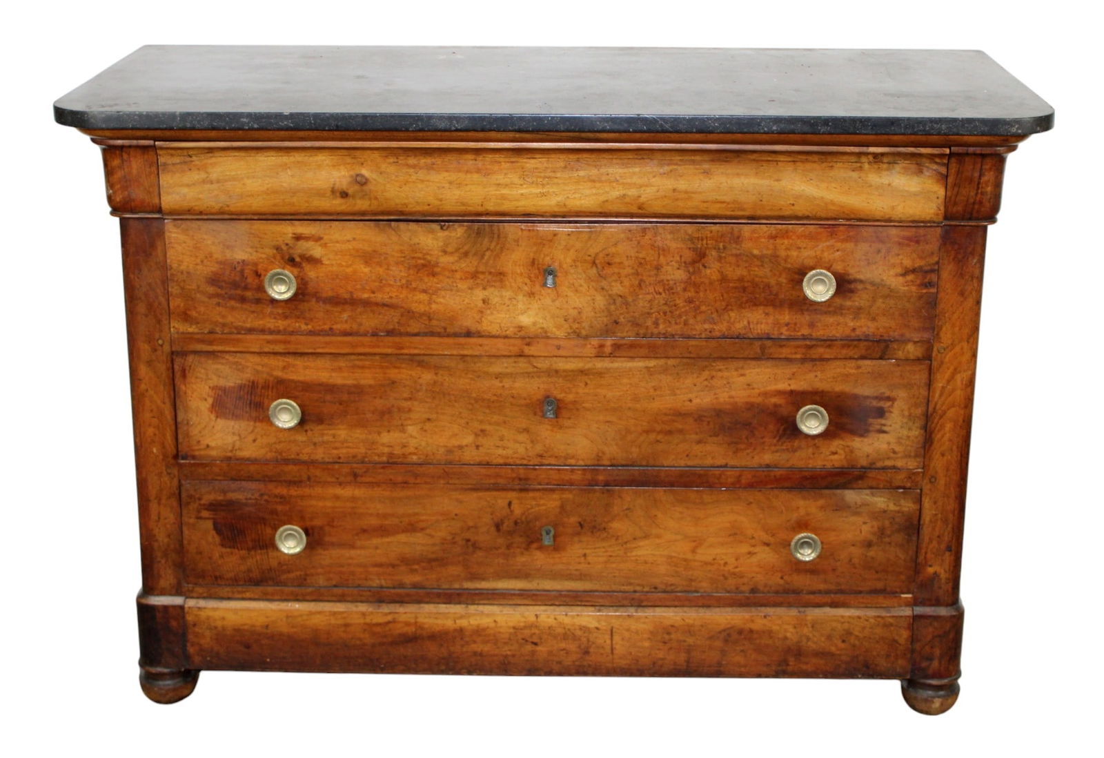 French Louis Philippe commode in walnut with marble top (1 of 9)