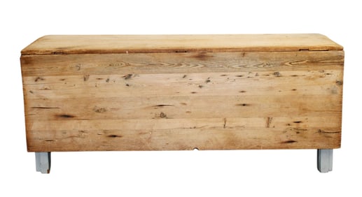 Swedish drop side table in pine with painted base and natural top