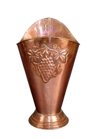 French copper umbrella stand with embossed grapes