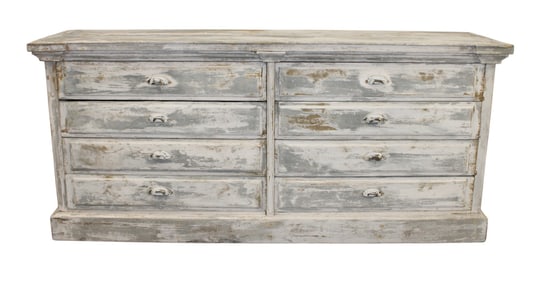 French 8 drawer shop counter with painted finish