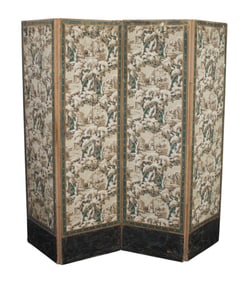 4 panel room divider screen with papier mache over burlap