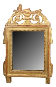 Petite French Louis XVI giltwood mirror