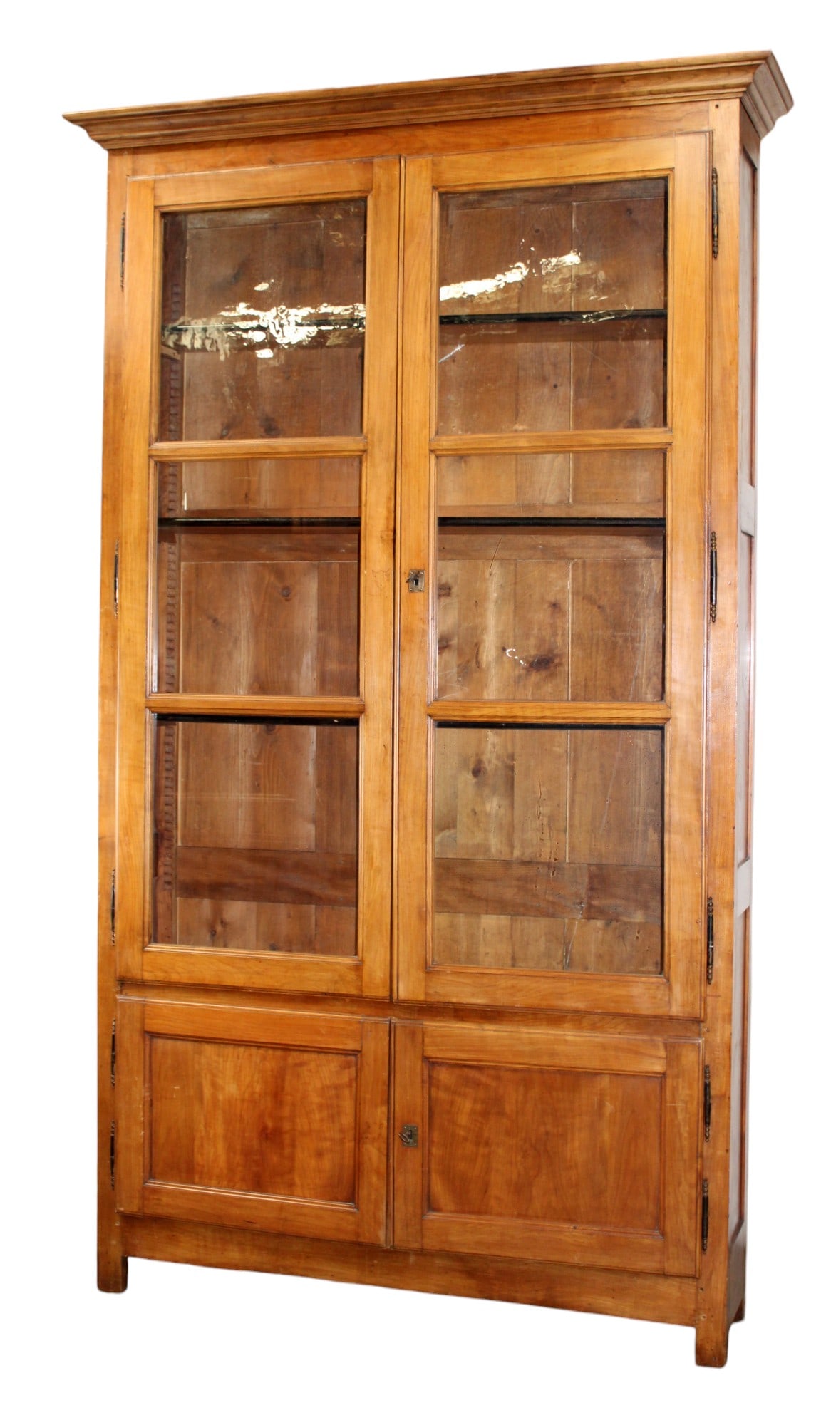 French Louis Philippe bookcase in walnut with paned glass doors (1 of 11)