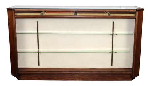 French jewelry store display case counter in mahogany with glass top