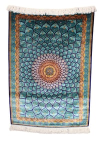 Persian Ghom silk rug 4'9 x 3'3