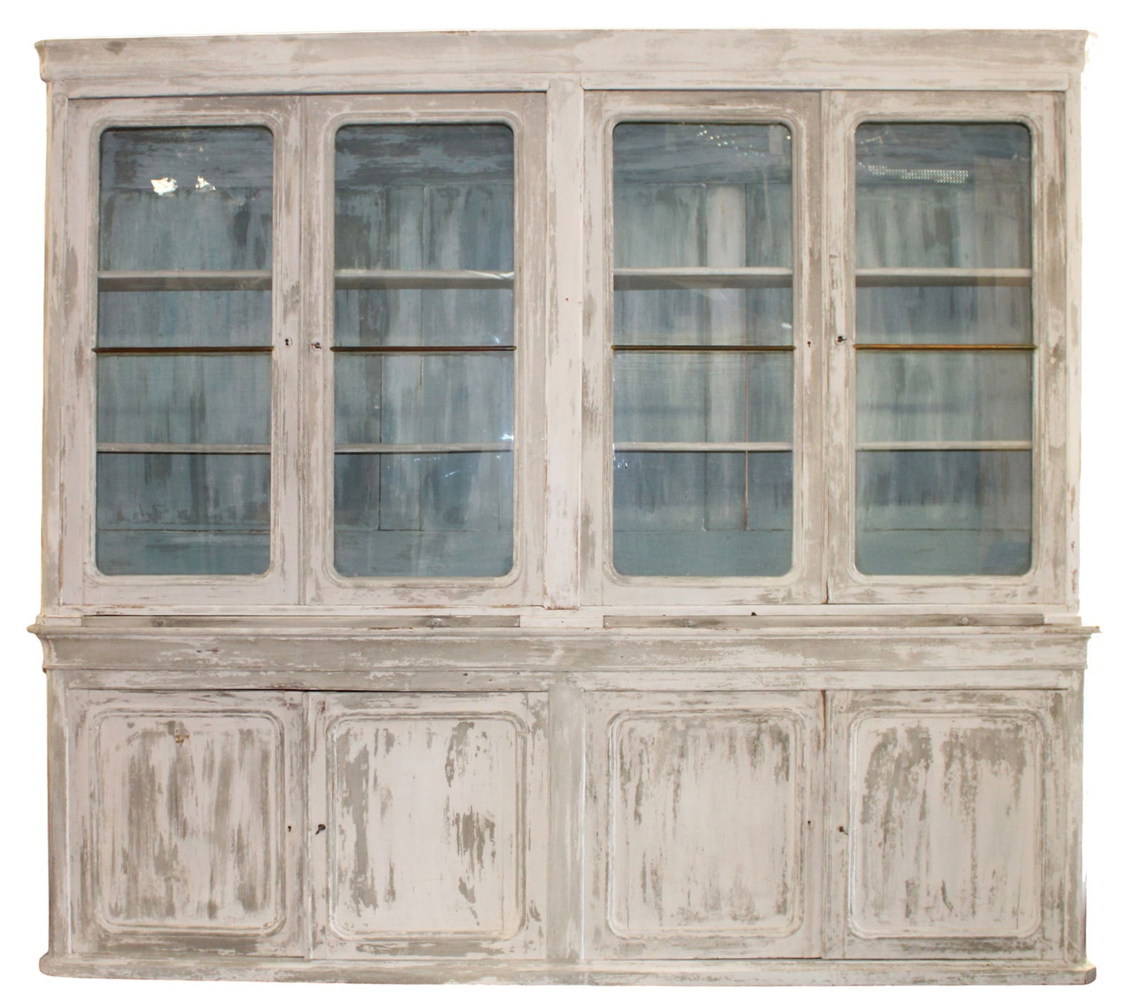 French 4 door bookcase in pine with a painted finish (1 of 12)