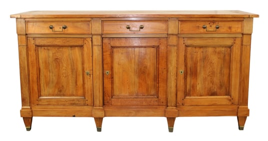 French Louis XVI 3 drawer sideboard in walnut