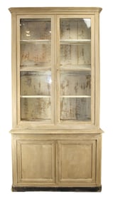 French Louis Philippe 2 door bookcase in pine with painted finish