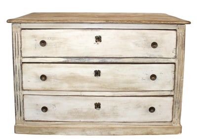 French Transitional 3 drawer commode