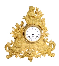 French figural bronze mantel clock