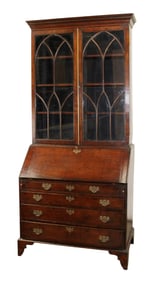 English fall front secretary in oak