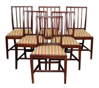 Set of 6 18th century Sheraton chairs in mahogany