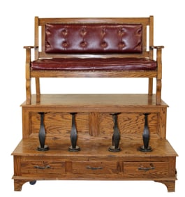 American shoe shine stand in oak