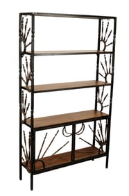 French forged iron etagere with sunbursts and crescent moons