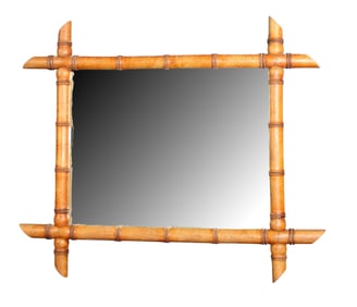 French faux bamboo mirror