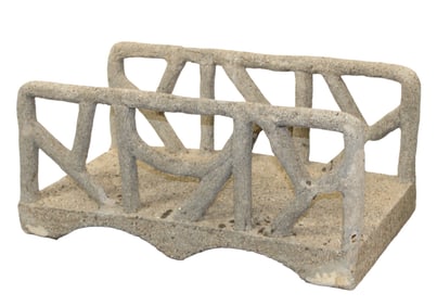 Belgian faux bois concrete garden bridge