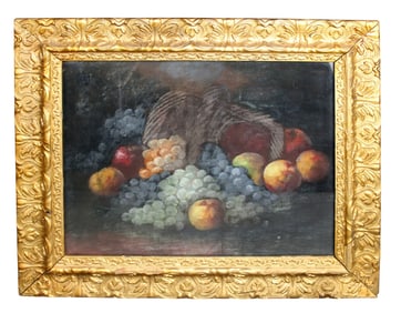 Pastel on paper still life drawing with fruit