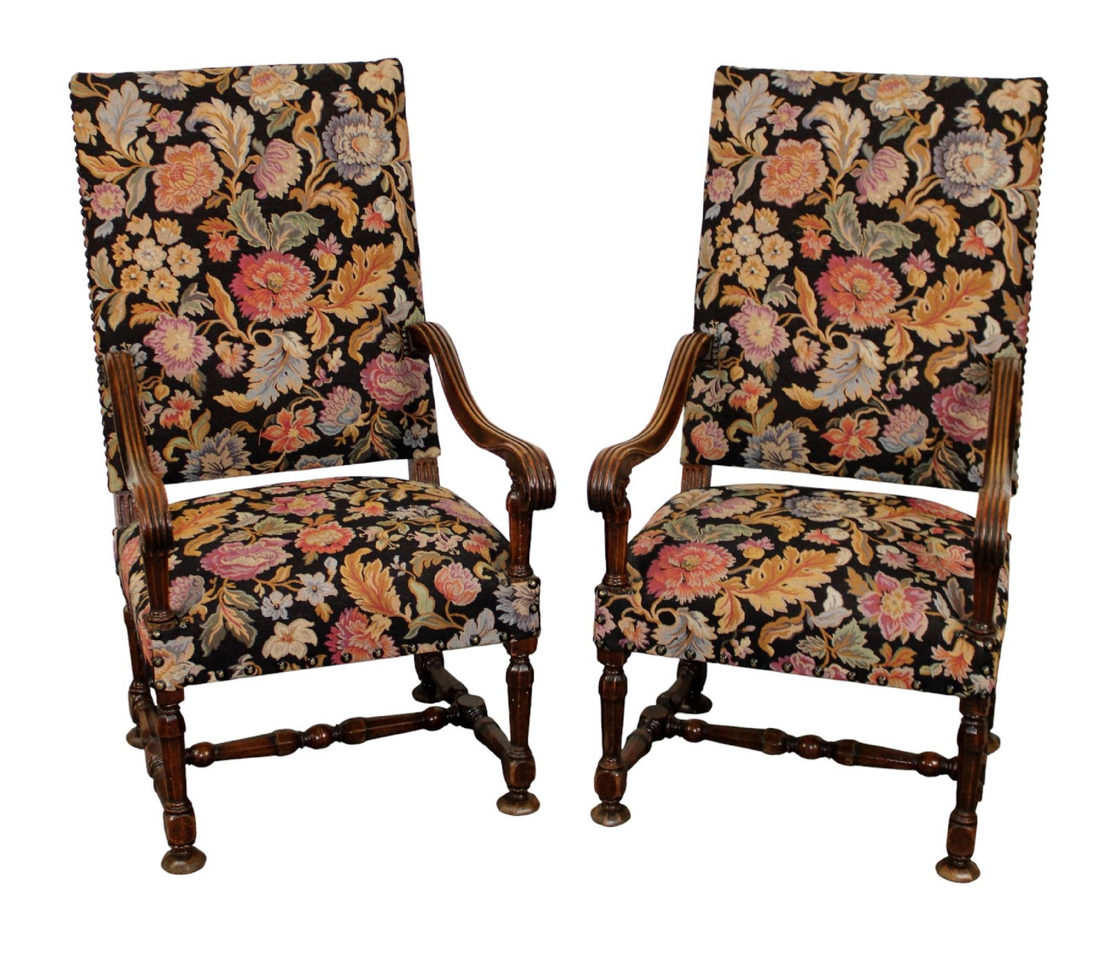 Pair of French armchairs in walnut (1 of 6)