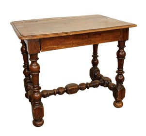 French bureau plat side table in walnut