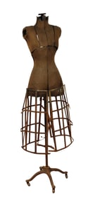 Victorian wire cage adjustable dress form