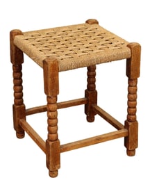 American spindle leg woven seat stool