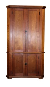 American 4 door corner cabinet in walnut
