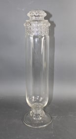 Vintage Dakota lidded glass apothecary candy jar
