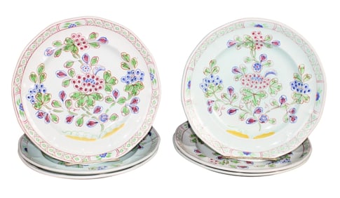 Lot of 6 English Adams Calyx Ware Old Bow plates