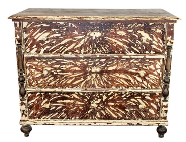 Italian 3 drawer commode with painted finish