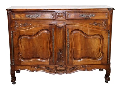 French Provincial carved walnut buffet