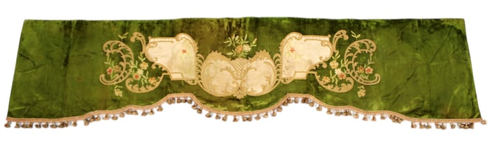 French embroidered valence panel