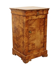 French Louis Philippe chevet side cabinet in birds eye maple