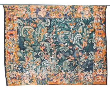 French large scale printed verdure tapestry after de Rambouillet Ateliers