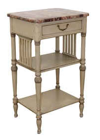 French Louis XVI side table chevet with marble top
