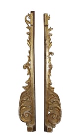 Lot of 2 French carved and gold leaf architectural fragments