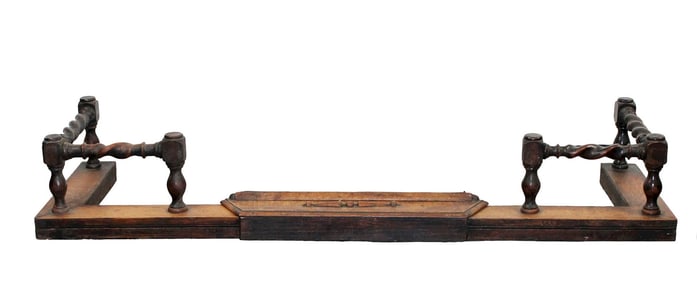 English oak barley twist fireplace fender