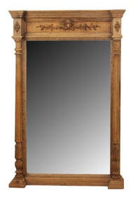 French mirror in oak with fluted columns