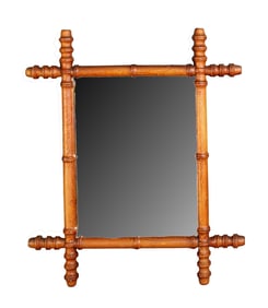 French faux bamboo framed mirror