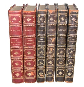 Lot of 6 French small leather bound books