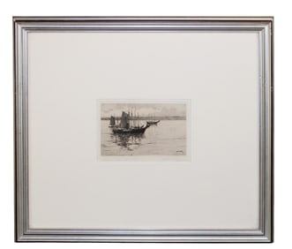 Carlton T. Chapman bookplate "Sundown Gloucester Harbor"