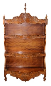 French Provincial carved walnut estanier cabinet