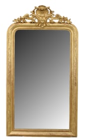 French Louis Philippe beaded gold leaf mirror