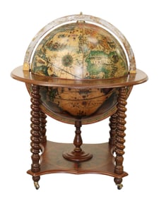Italian world globe bar