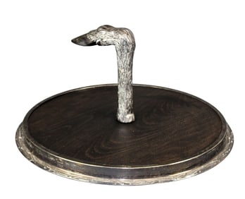 French cheese platter with nickel over bronze hoof handle